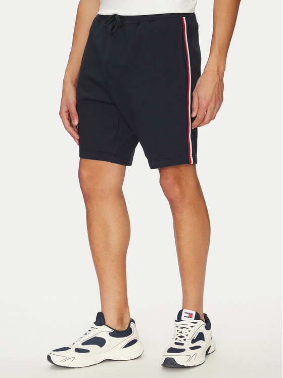 Tommy Hilfiger Szorty materiałowe Global Stripe MW0MW39255 Granatowy Regular Fit