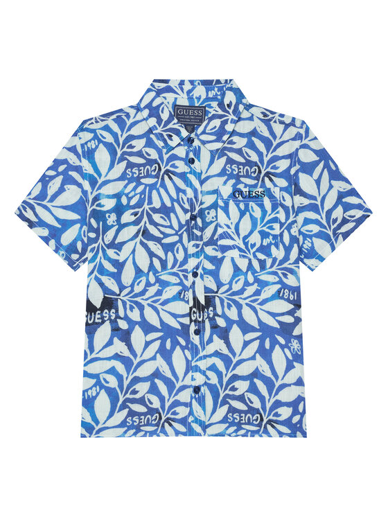 Guess Koszula L6GH01 WFBT0 Niebieski Relaxed Fit
