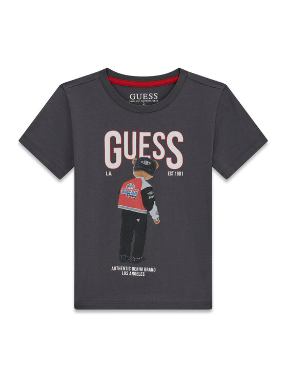 Guess T-Shirt N6RI05 K8HM4 Szary Regular Fit