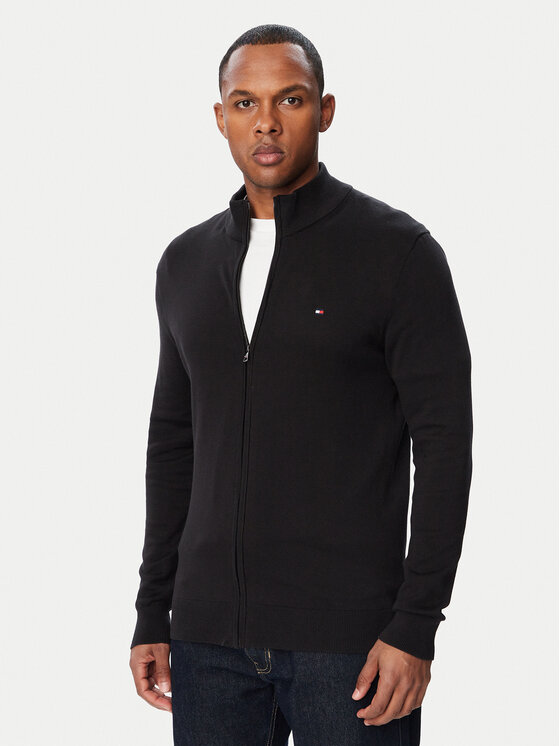 Tommy Hilfiger Kardigan Essential MW0MW36517 Czarny Regular Fit