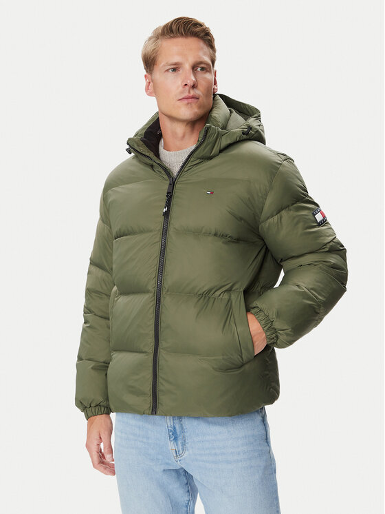 Tommy Jeans Kurtka puchowa Essential  DM0DM19786 Khaki Regular Fit
