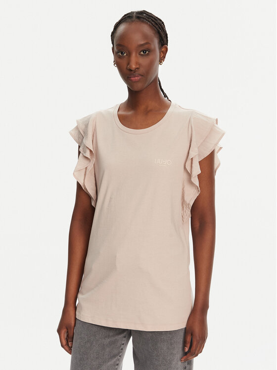 Liu Jo Sport Bluzka TA5178 J5904 Beżowy Regular Fit