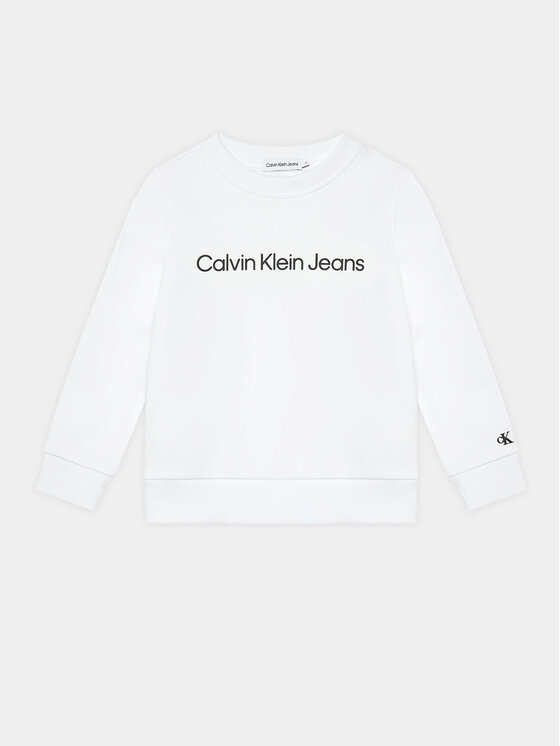 Calvin Klein Jeans Bluza IU0IU00581 D Biały Regular Fit