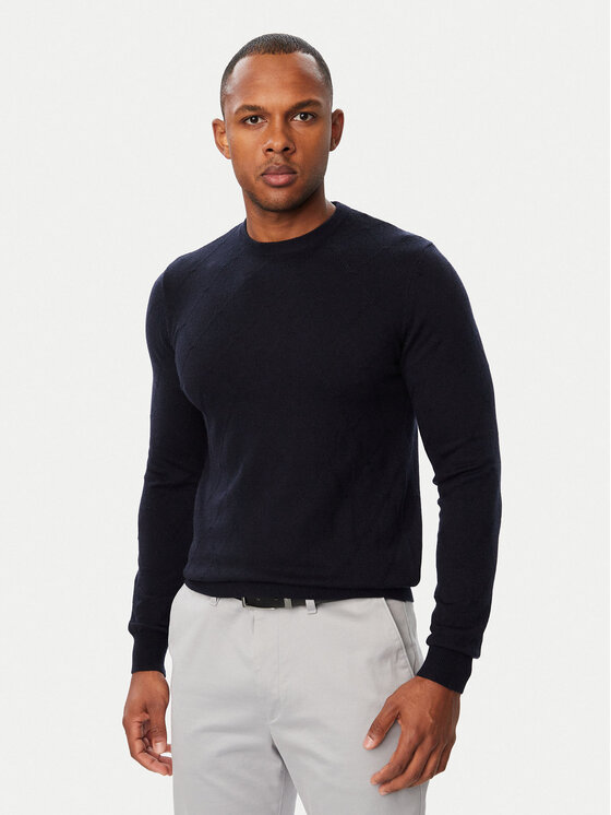 Guess Sweter M6BR36 Z1415 Granatowy Regular Fit