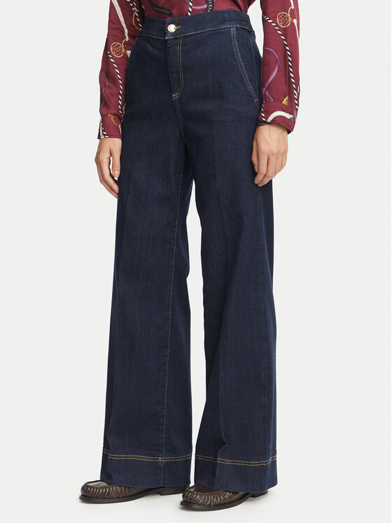 Marella Jeansy Struzzo 2625186101 Granatowy Wide Leg