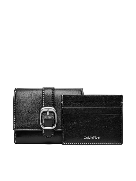 Calvin Klein Portfel Buckle 2 In 1 Wallet LV04F1168G Czarny
