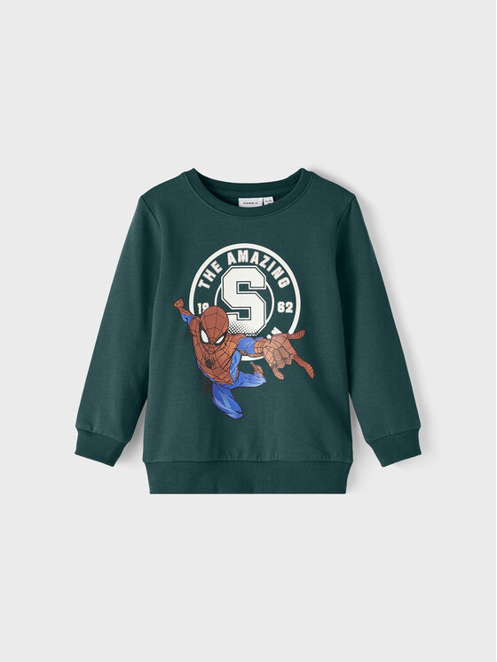 NAME IT Bluza SPIDER-MAN 13210737 Zielony Regular Fit