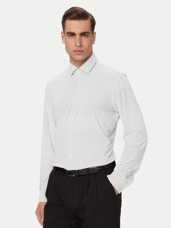 HUGO Koszula Kenno 50561158 Biały Slim Fit