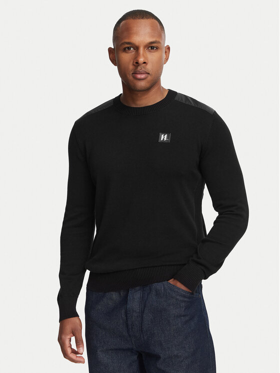 KARL LAGERFELD Sweter 655029 561398 Czarny Slim Fit