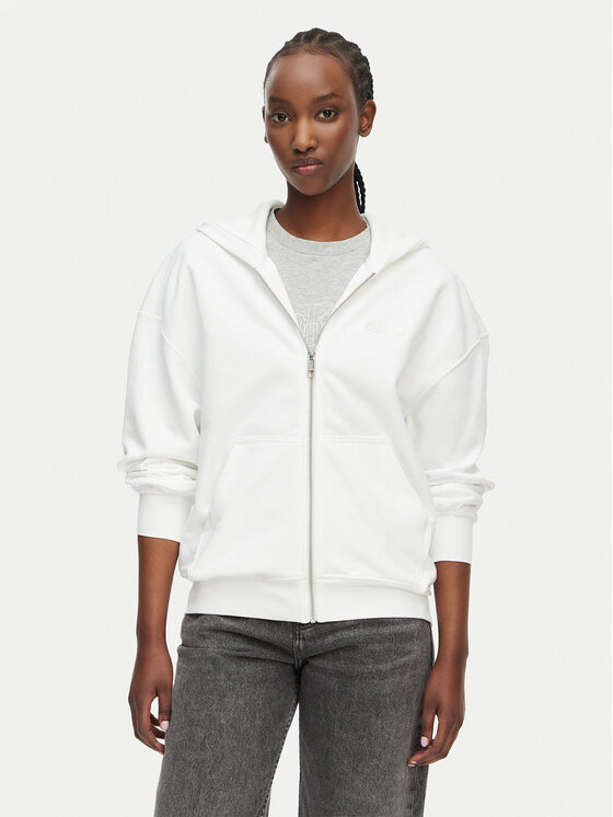 Calvin Klein Bluza LV044G215G Biały Relaxed Fit