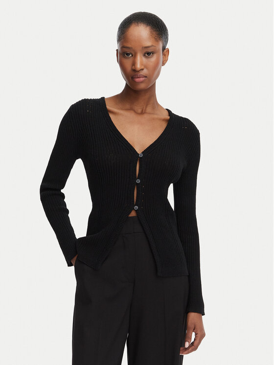 Calvin Klein Kardigan LV047G317G Czarny Classic Fit