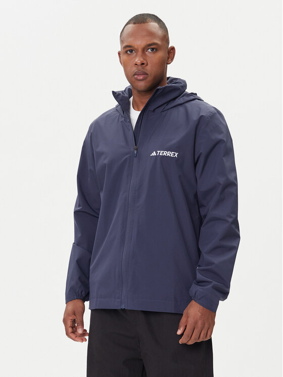 adidas Kurtka przeciwdeszczowa Multi Essentials 2L Rain JY0477 Granatowy Regular Fit