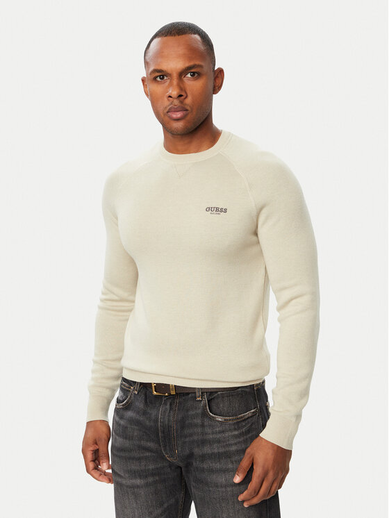 Guess Sweter M6BR13 Z1361 Beżowy jasny Regular Fit