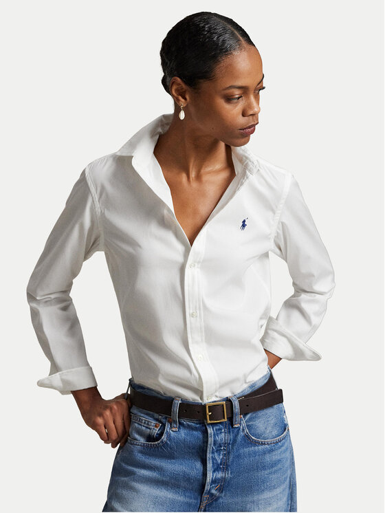 Polo Ralph Lauren Koszula 211891376001 Biały Slim Fit
