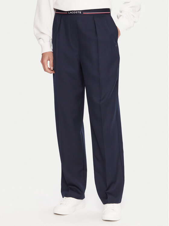 Lacoste Spodnie materiałowe HF5307 Granatowy Relaxed Fit