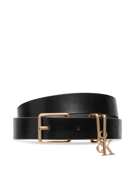 Calvin Klein Pasek Logo Charm Belt LV04F7086G Czarny