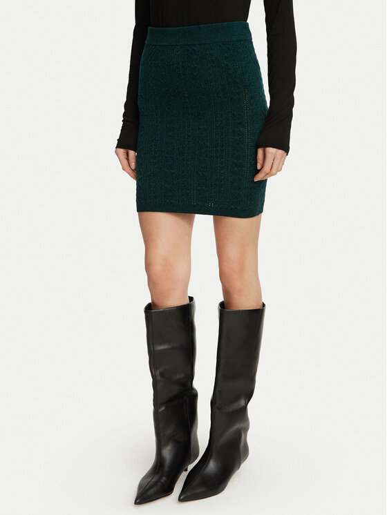 Guess Spódnica mini W6BD12 Z1442 Zielony ciemny