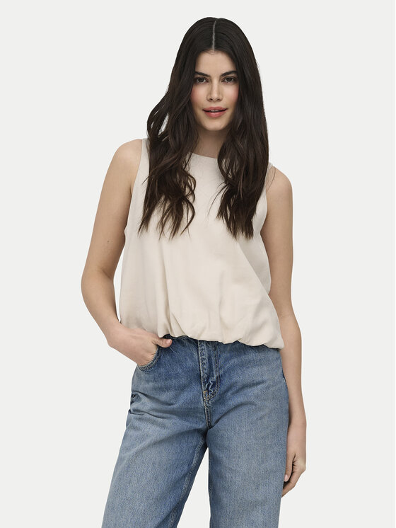 ONLY Top Aris 15364287 Beżowy Loose Fit