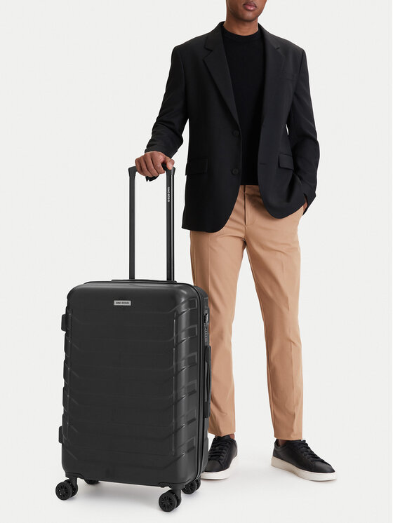 GINO ROSSI Walizka średnia CEO-GIN-M-001-05-BLACK2 Czarny