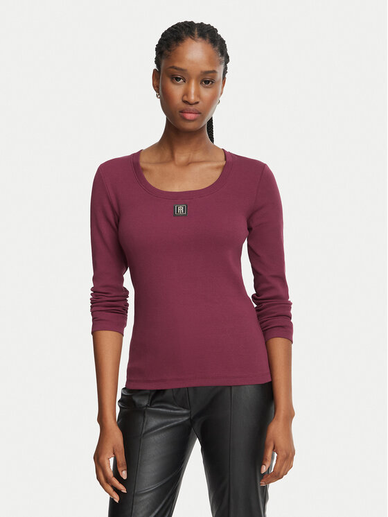 Fracomina Bluzka FP26WT3034J40101 Bordowy Slim Fit