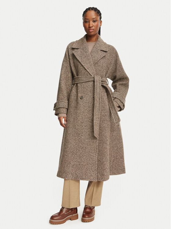 Weekend Max Mara Płaszcz wełniany Tema 2625016042 Brązowy Regular Fit
