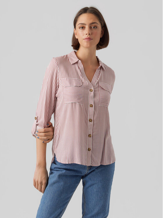Vero Moda Koszula Bumpy 10275283 Różowy Regular Fit