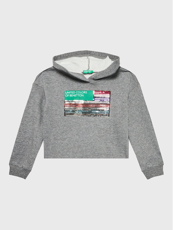 United Colors Of Benetton Bluza 35TMC201N Szary Relaxed Fit