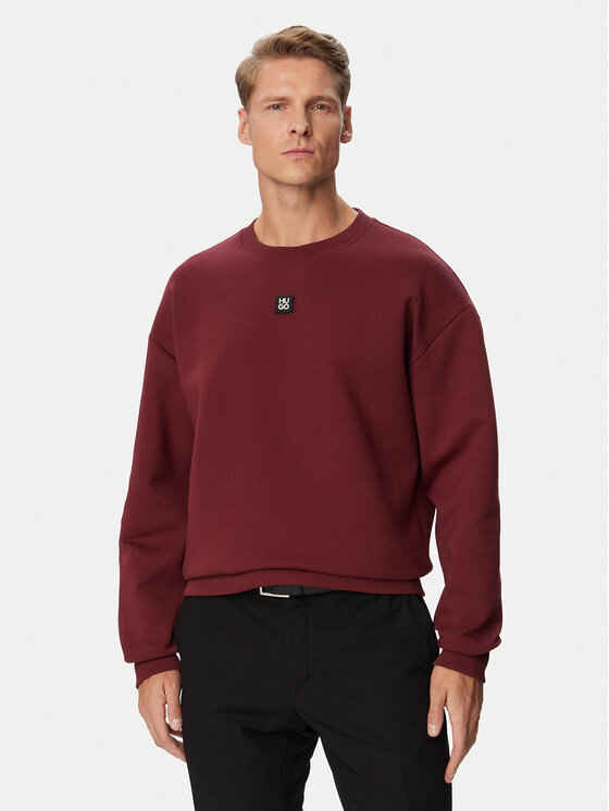 HUGO Bluza Dettil  50533689 Bordowy Relaxed Fit