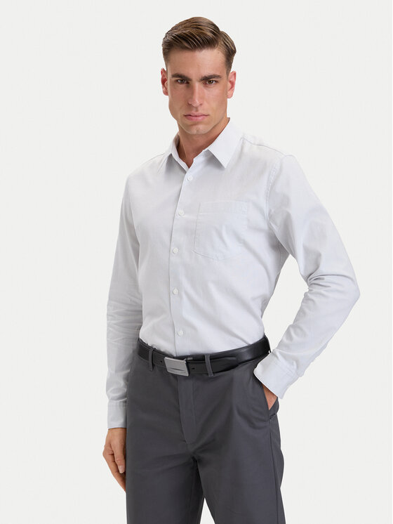 Calvin Klein Koszula Eoe Oxford LV04LH111G Biały Regular Fit