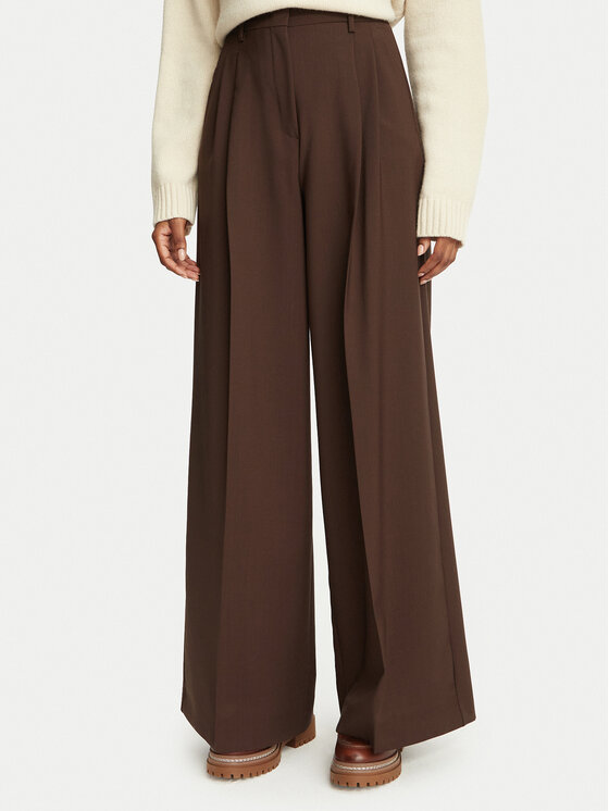 Weekend Max Mara Spodnie materiałowe Adelfi 2625136032 Brązowy Regular Fit