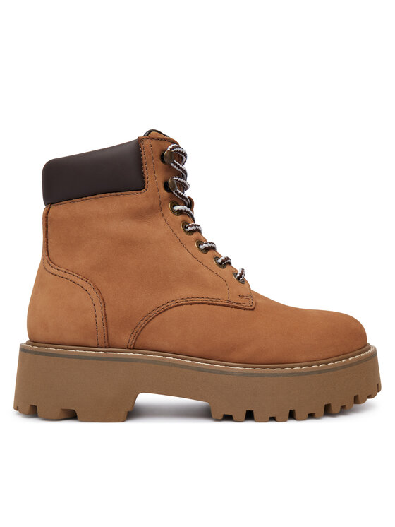 Tommy Jeans Trapery Tjw Platform Nubuck Boots EN0EN03114 Beżowy
