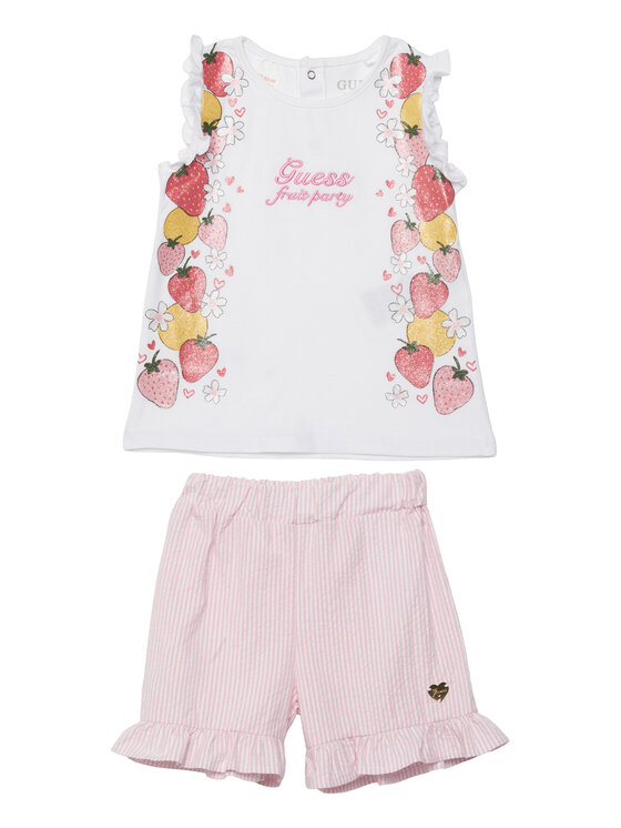 Guess Komplet t-shirt i spodenki A6GG00 K6YW0 Biały