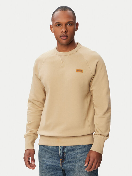 HUGO Bluza Nevacrew 50564038 Beżowy Regular Fit