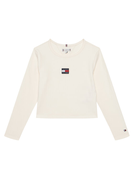 Tommy Hilfiger Bluzka KG0KG09065 D Écru Regular Fit