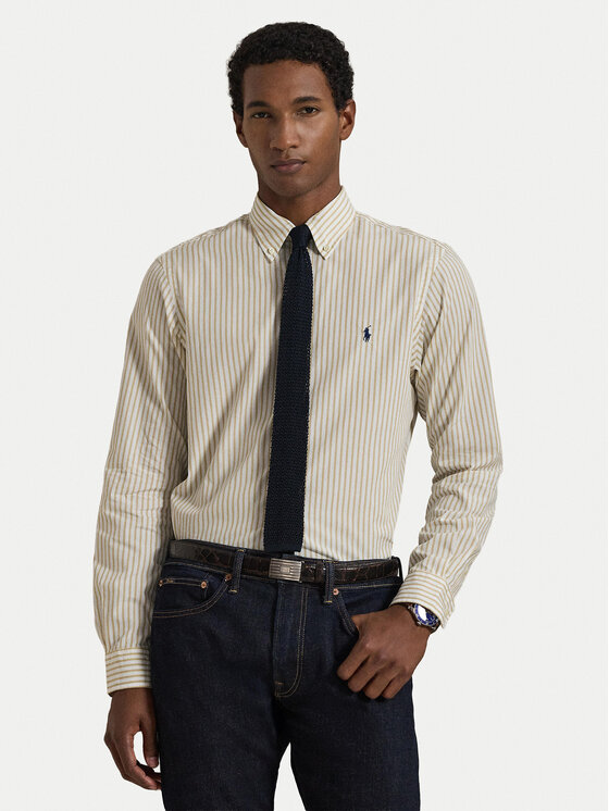 Polo Ralph Lauren Koszula 710B15595007 Beżowy jasny Custom Fit
