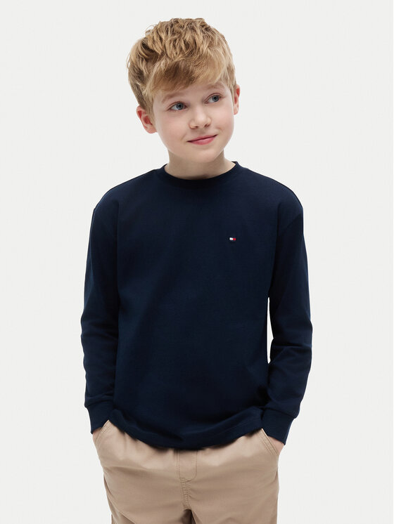 Tommy Hilfiger Bluzka Essential KB0KB09846 Granatowy Regular Fit