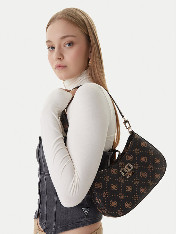 Guess Torebka Emelie Logo HWGP99 28180 Brązowy