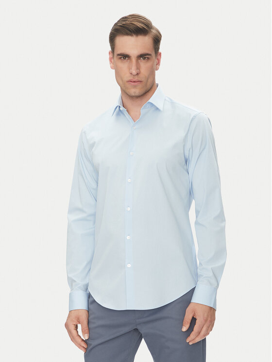 Calvin Klein Koszula Essential LV019EU000 Błękitny Slim Fit