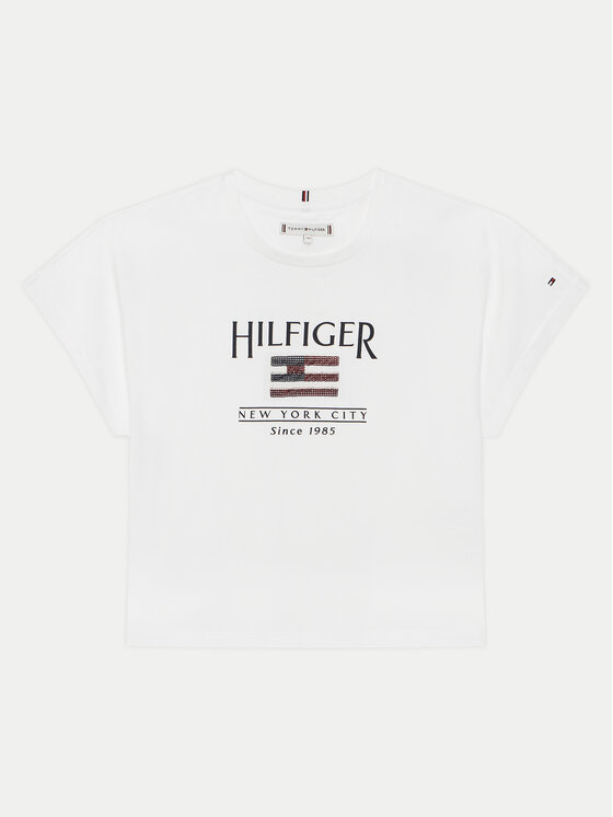 Tommy Hilfiger T-Shirt KG0KG08525 D Biały Regular Fit