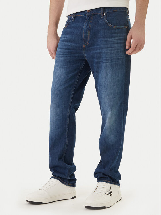 Guess Jeansy M6GA31 D1089 Niebieski Straight Leg