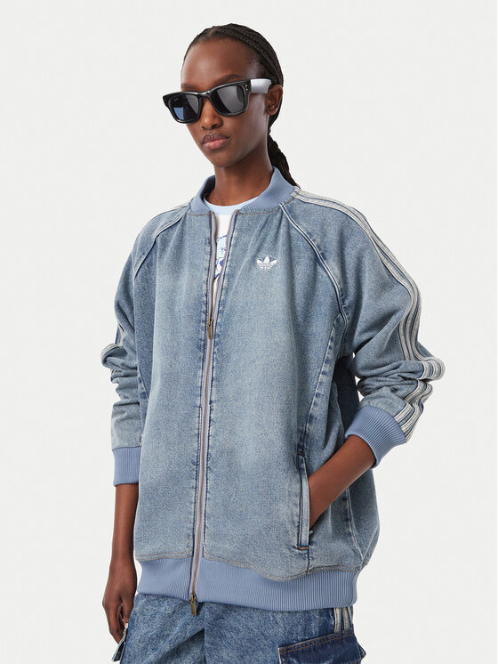 adidas Kurtka jeansowa Sst KQ6473 Niebieski Oversize