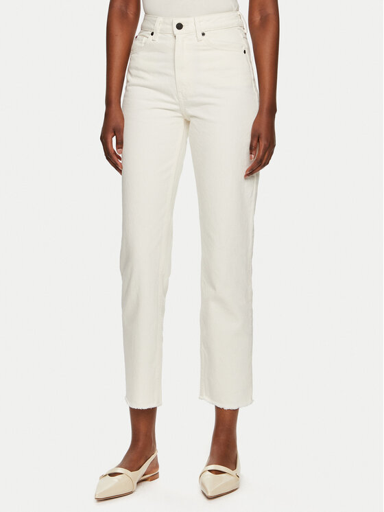 Tommy Hilfiger Jeansy Classic WW0WW40642 Écru Straight Fit