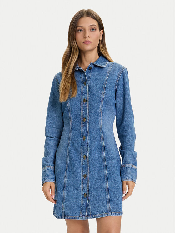 Guess Jeans Sukienka jeansowa W5BK48 D5M48 Niebieski Slim Fit