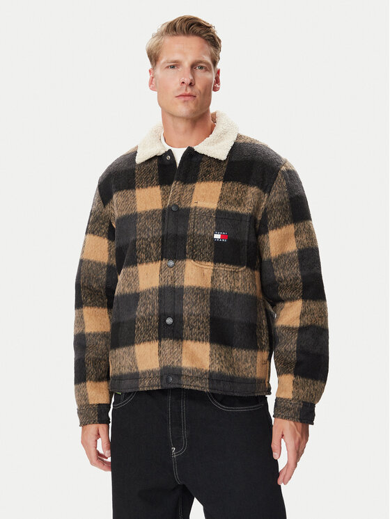 Tommy Jeans Kurtka koszulowa DM0DM23523 Brązowy Regular Fit