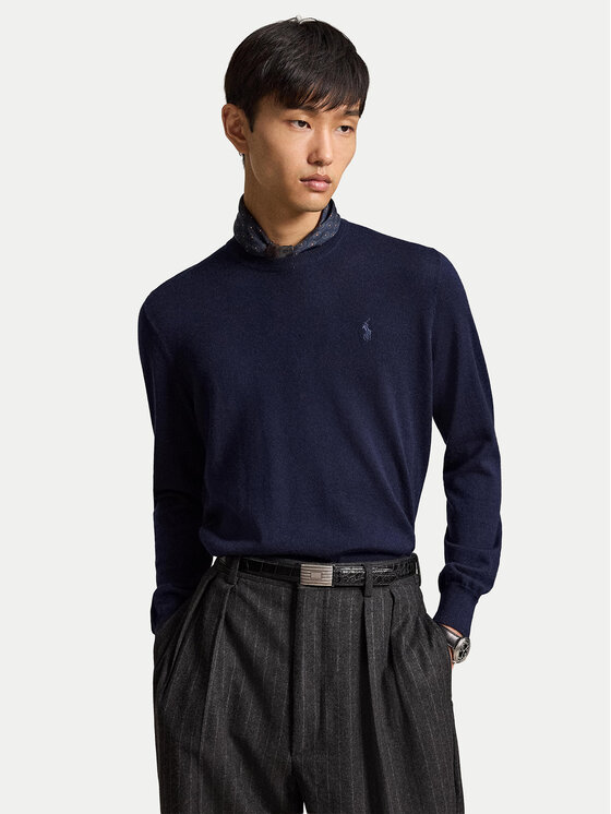 Polo Ralph Lauren Sweter 710954589002 Granatowy Regular Fit