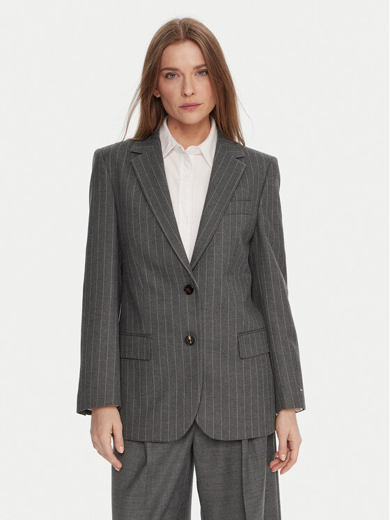 Tommy Hilfiger Marynarka WW0WW48262 Szary Relaxed Fit