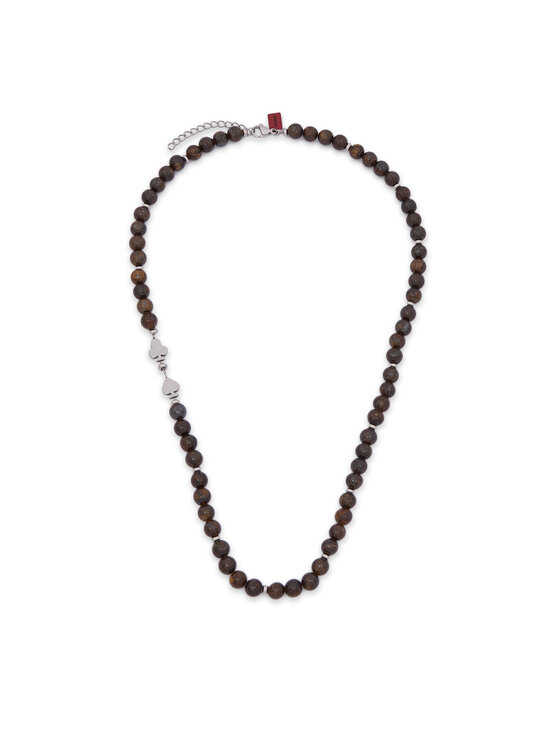 HUGO Naszyjnik E-BEADS5-NEC 50566265 Brązowy