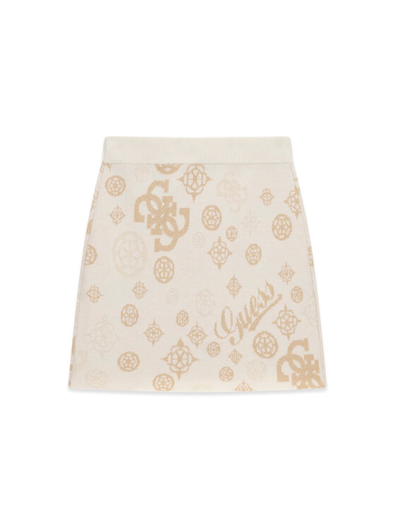 Guess Spódnica mini J6BD04 Z1278 Kremowy Regular Fit