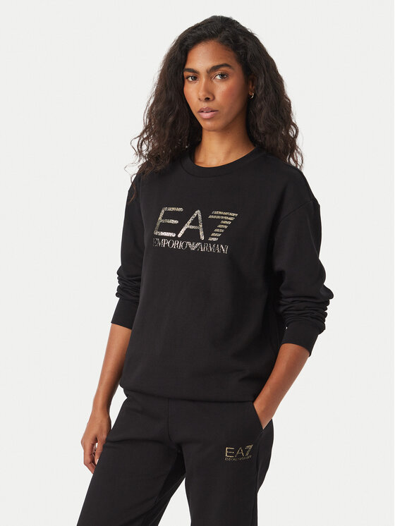 EA7 Emporio Armani Bluza 7W001366 AF12473 MC004 Czarny Regular Fit