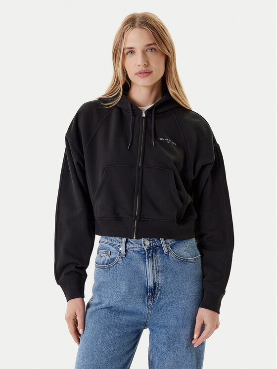 Tommy Jeans Bluza Linear DW0DW21163 Czarny Boxy Fit